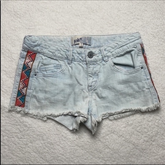 Denim jeans Aztec Print Jean Shorts Size 3 Jolt embroidered Size 3 - Picture 6 of 11